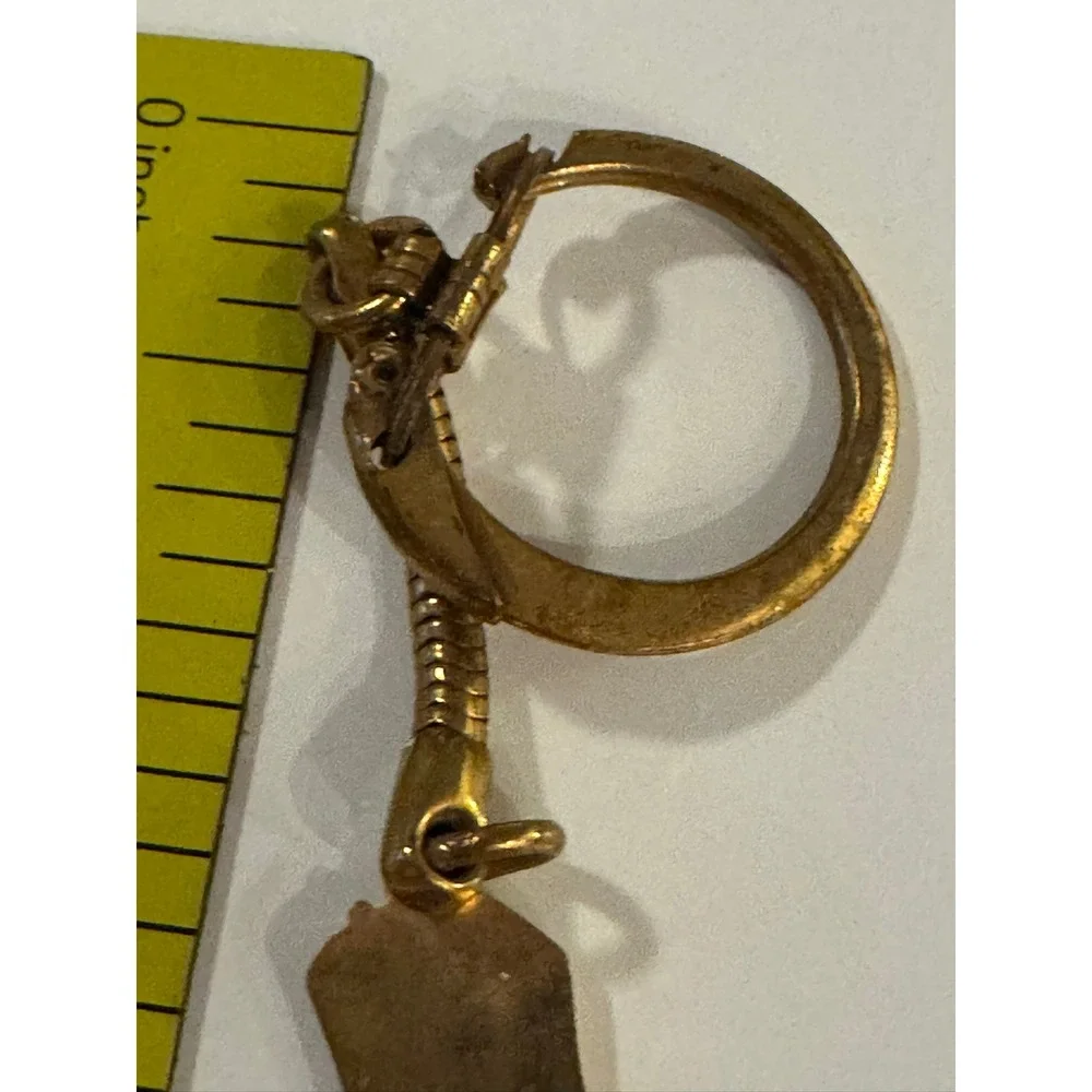 Vintage Gold Tone Cowboy Boot Keychain Western Spur Snake Chain Accessory